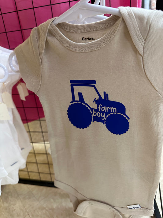 Onesie tractor (blue)