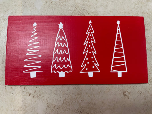 Wooden sign- Xmas trees