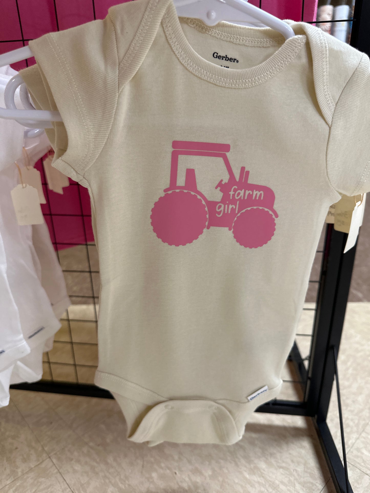 Onesie Tractor (pink)